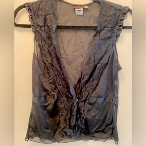 Dreamgirl lace and ruffle top and thong